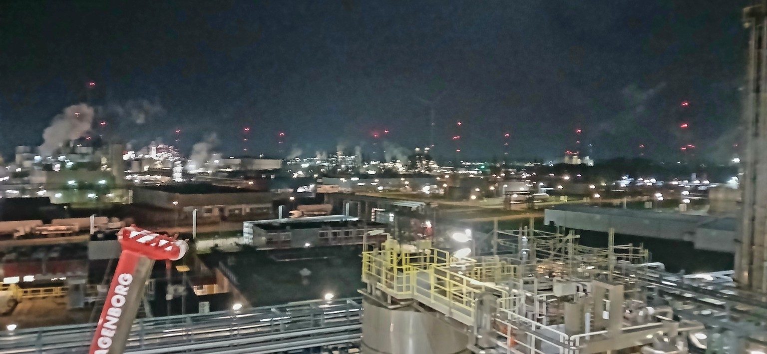 Industrial plant at night