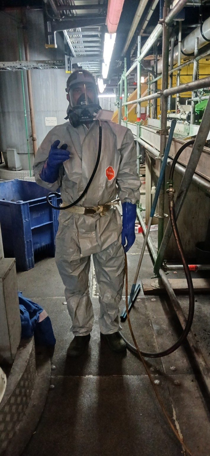 Industrial worker in protective equipment